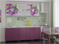 Кухни  Фиолетовые тюльпаны